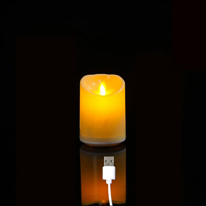 Flameless LED Rechargeable Candles with Dancing Flame Pillar Candles