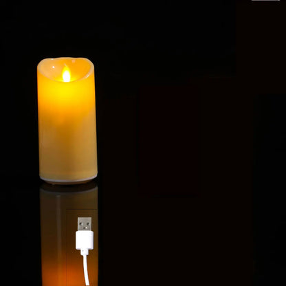 Flameless LED Rechargeable Candles with Dancing Flame Pillar Candles