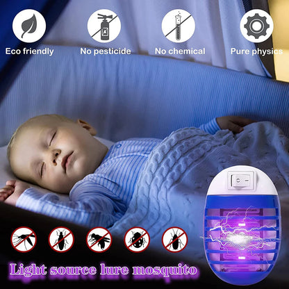 2Pcs LED Socket Electric Mosquito Fly Bug Insect Trap Killer Night Lamp
