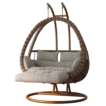 Hanging basket rattan courtyard double swing lazy chair