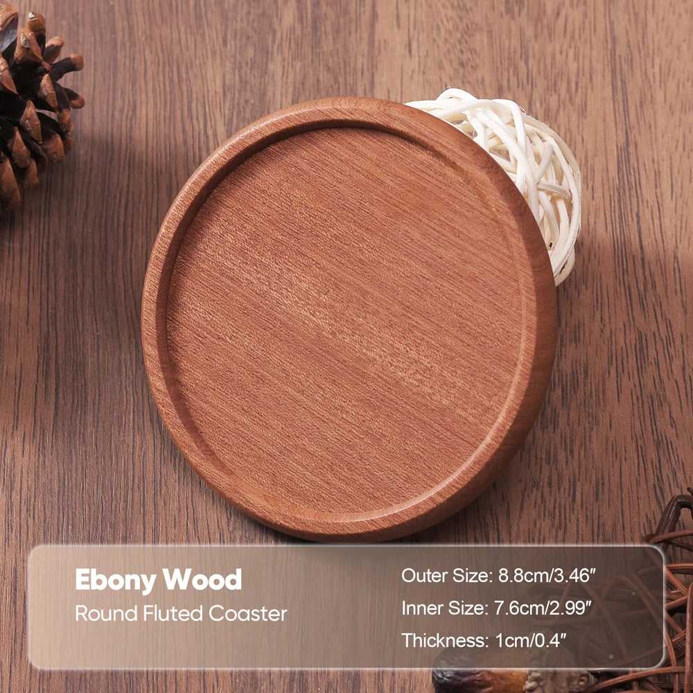 Wood Coaster Round Square Beech Wood Cup Mat Durable Heat Resistant Pad Placemats 8.8cm/3.46in
