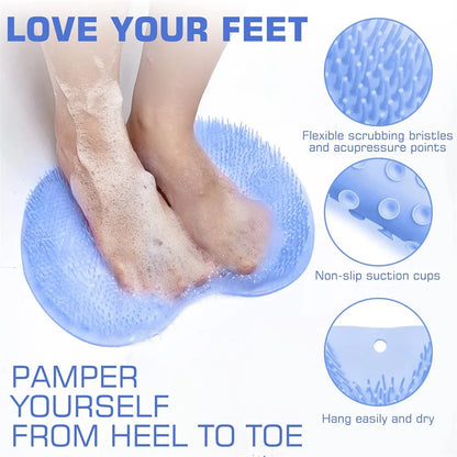 Shower Exfoliating Bath scrubber Pad Wall Mounted Slip Suction Cups