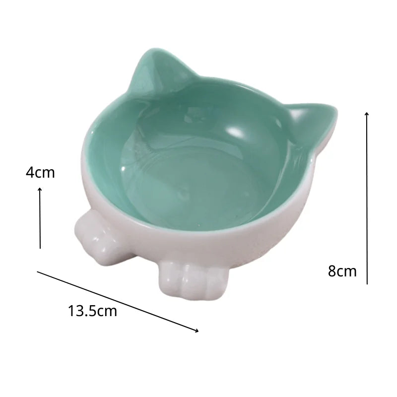 Cute Ceramic Cat Bowl Non-slip Flower Shape Food Water Pet Supplies Cat