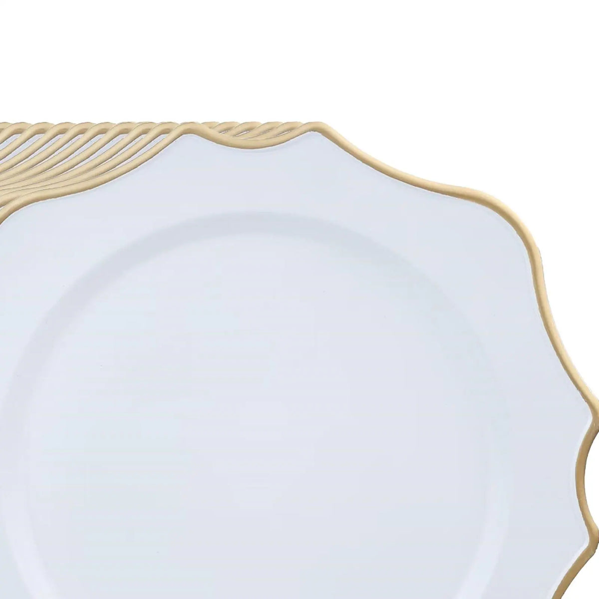 Elegant Plastic Charger Plates Decorative Tableware Plates for Holiday Dinner Events
