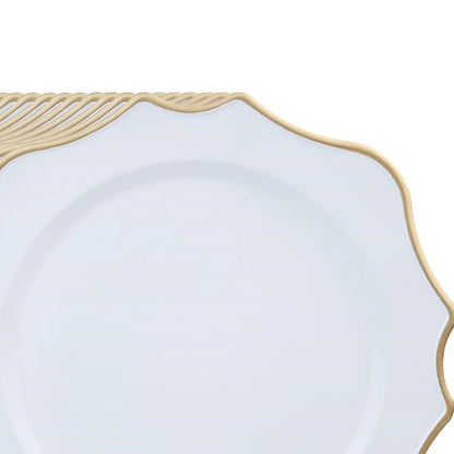 Elegant Plastic Charger Plates Decorative Tableware Plates for Holiday Dinner Events