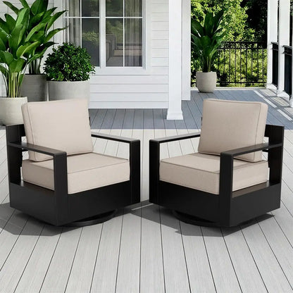 Outdoor Swivel Rocker Patio Set of 2, All-weather Metal Outdoor Chair