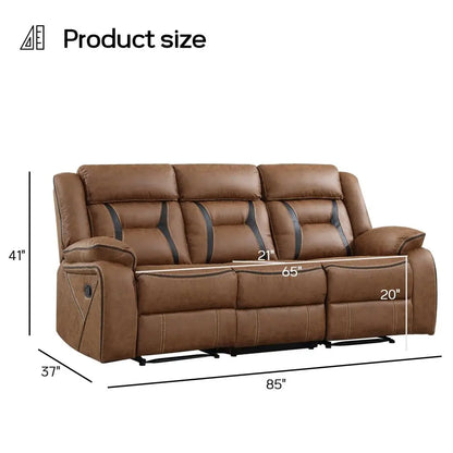 Faux Leather Manual Reclining Sofa Furniture for Living Room