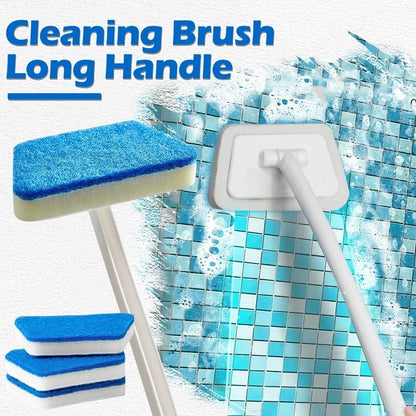 Bathroom Sponge Cleaning Brush Multi-Functional Tool Long Handle Removable Brush