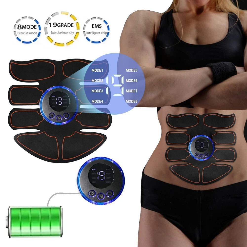 ABS Stimulator EMS Muscle Toner Fitness Weight Loss Massager Abdominal ...
