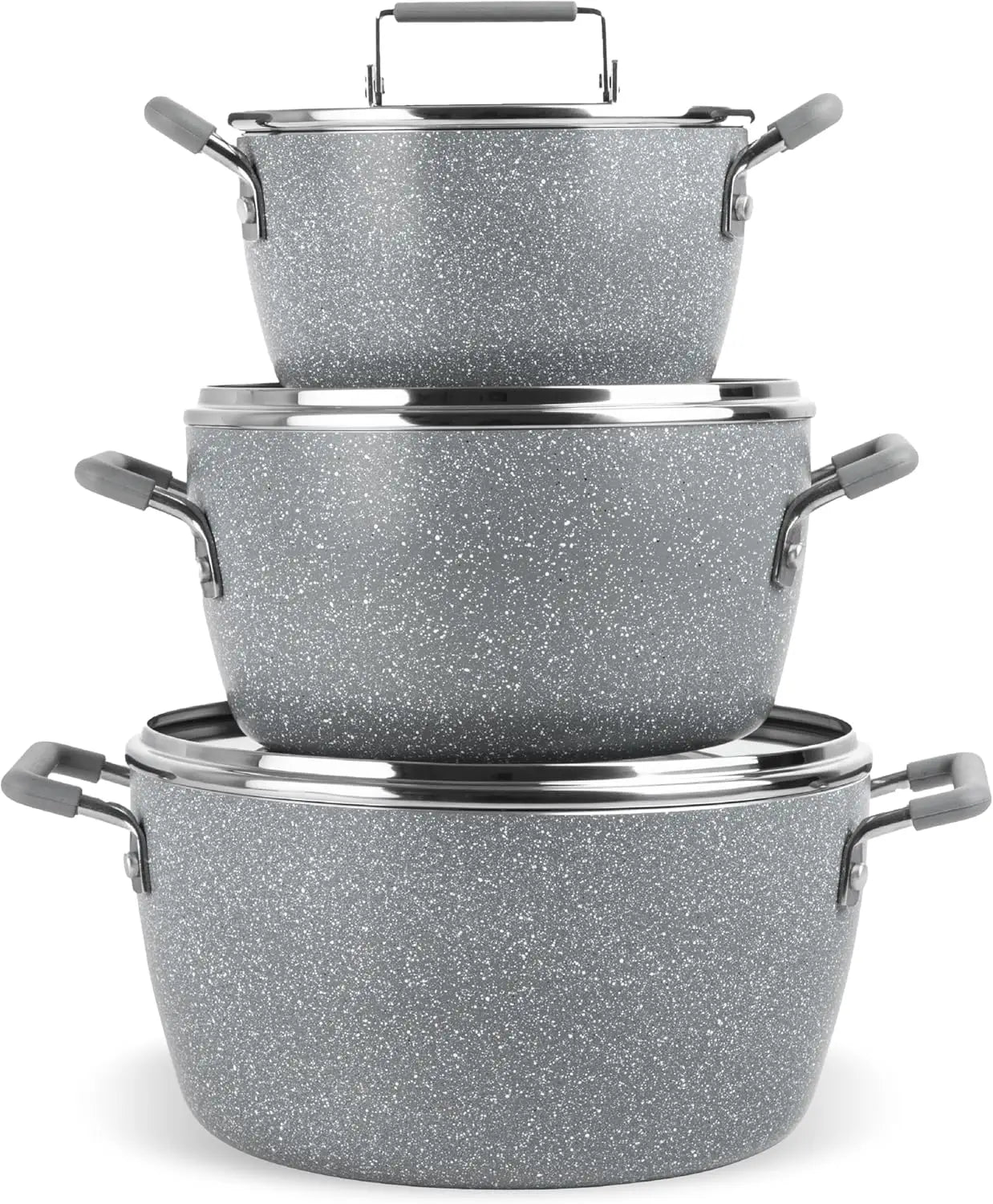 Gray Nonstick Pots and Pans Dishwasher Safe and Toxin Free