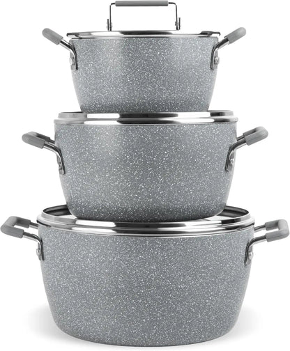 Gray Nonstick Pots and Pans Dishwasher Safe and Toxin Free