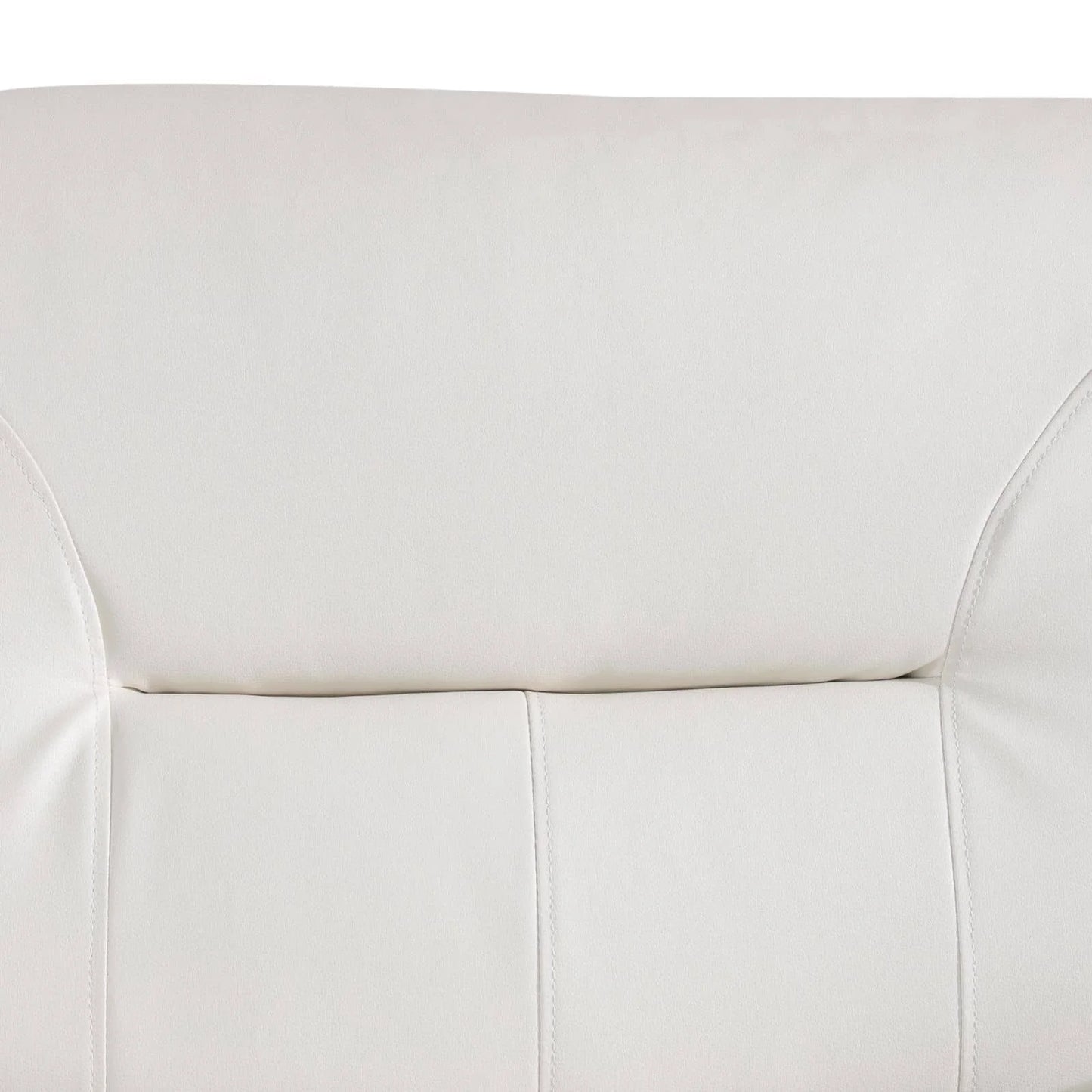 Elegant Compact Sofa  Beautiful Seams, White Faux Leather