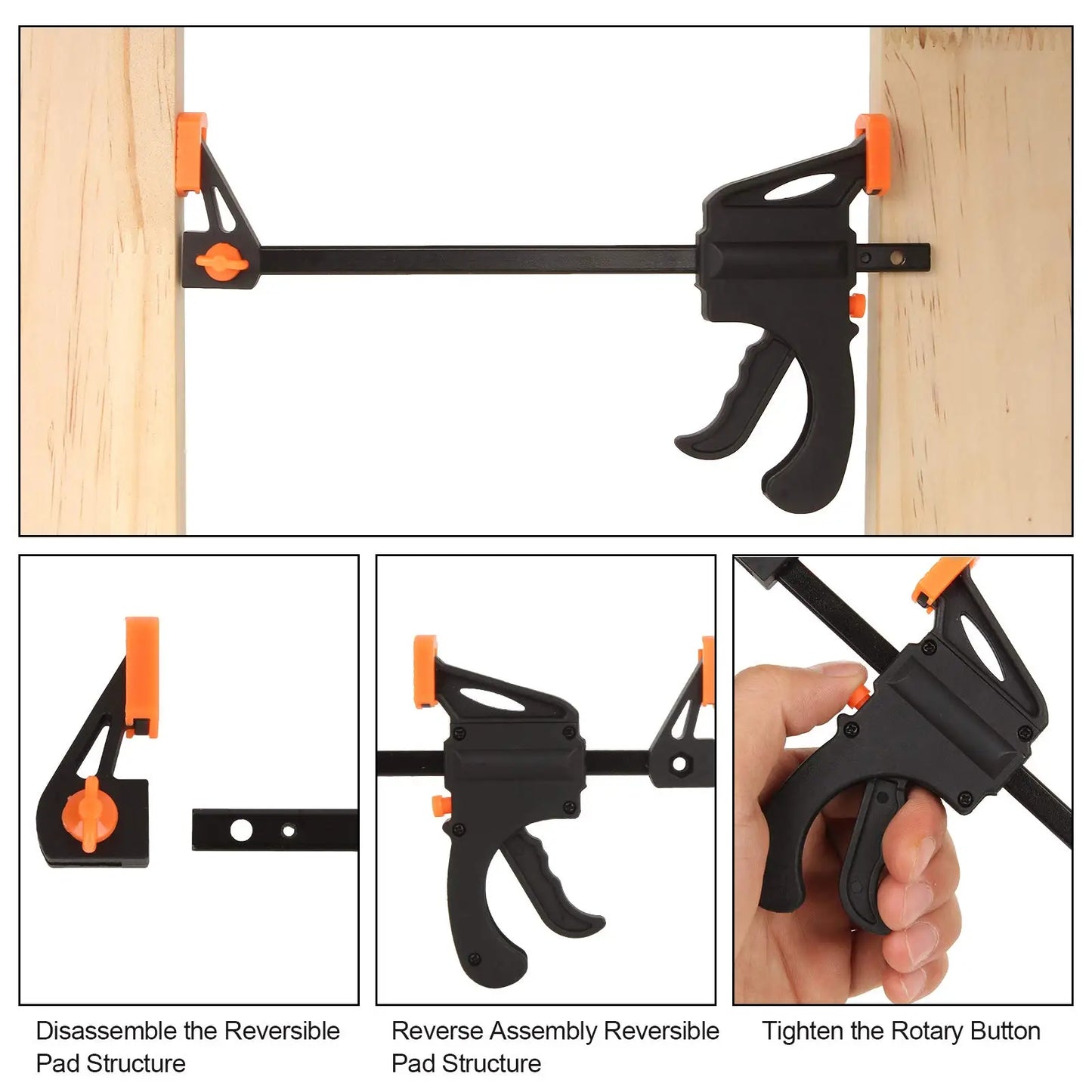 5/2pcs Woodworking Bar 4 Inch Clamp Clip Set Hard Quick Ratchet Release Clip