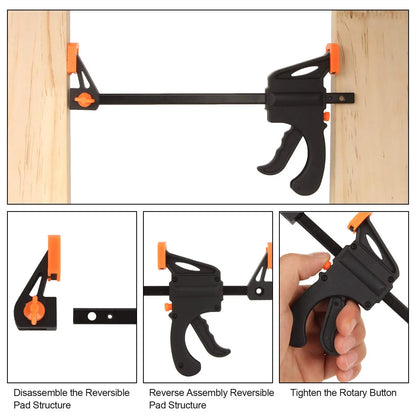 5/2pcs Woodworking Bar 4 Inch Clamp Clip Set Hard Quick Ratchet Release Clip