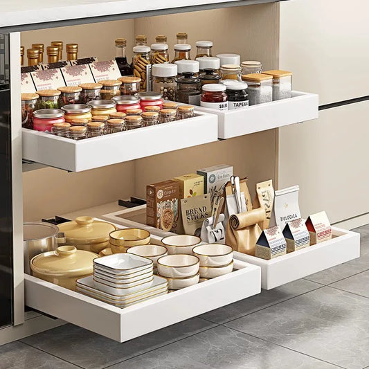 Heavy-Duty No-Drill Magic Tray Slide-Out Organizer for Cabinets