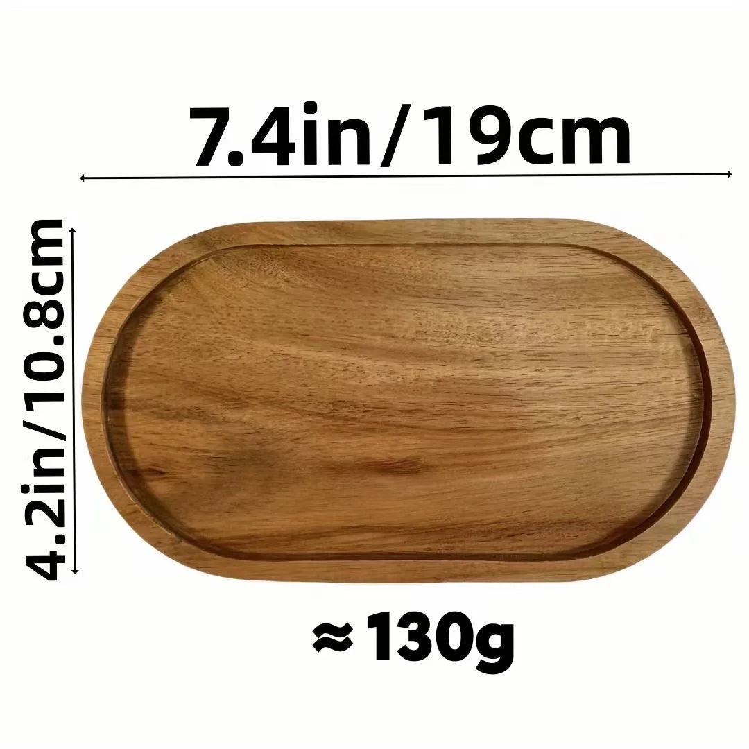 Japanese solid wood fruit plate multi-size high-value snack plate