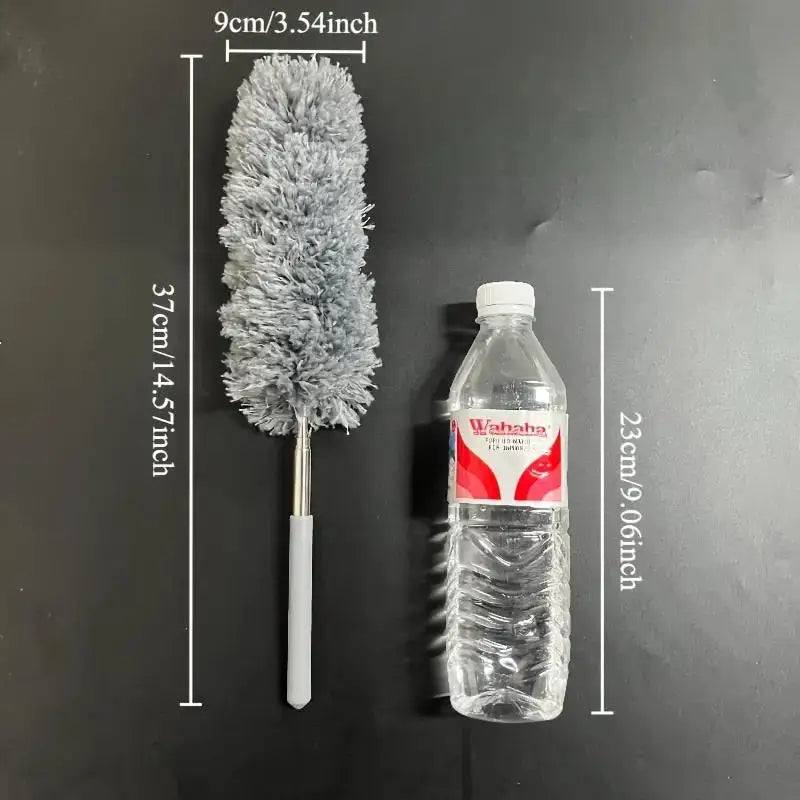 47" Extendable Microfiber Duster Pole - Bendable Stainless Steel Brush Washable Microfiber