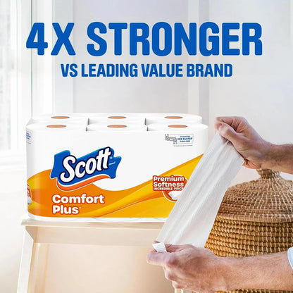 Comfort Plus Toilet Paper, 12 Double Rolls, 231 Sheets per Roll,
