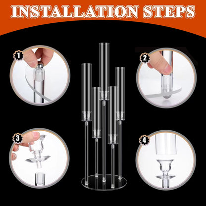 2/4/6/8/10pcs Acrylic Candelabra Centerpieces Clear Candle Holder Acrylic Shade