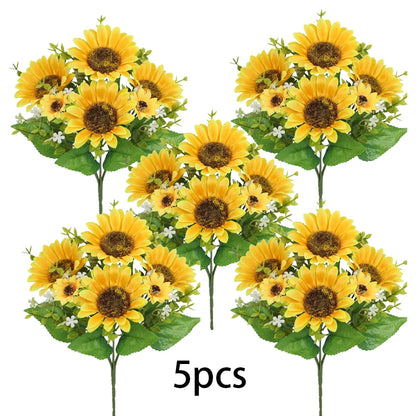 Artificial Flower Sunflower Bouquets Decoration Autumn