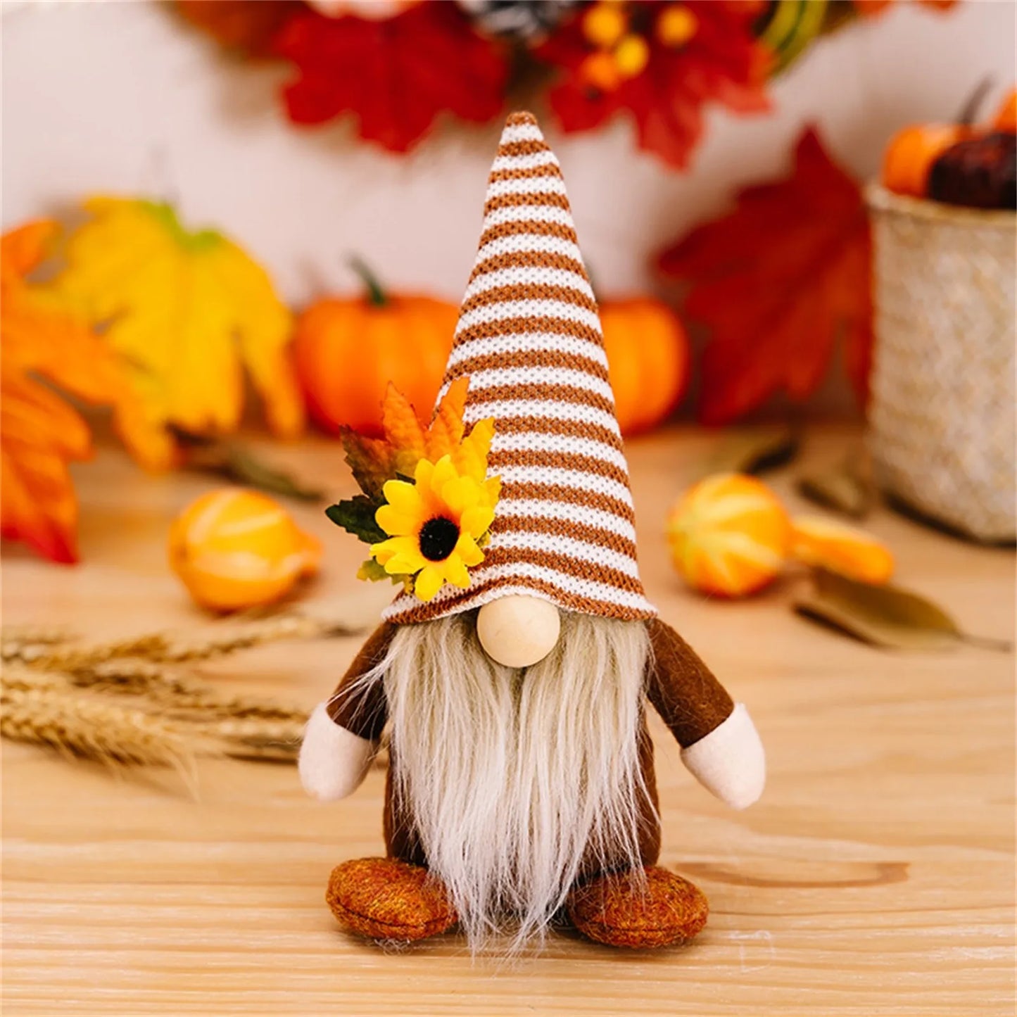 Fall Gnome Sunflower Maple Doll Harvest Autumn Elf Dwarf Plush Faceless Dolls Ornaments