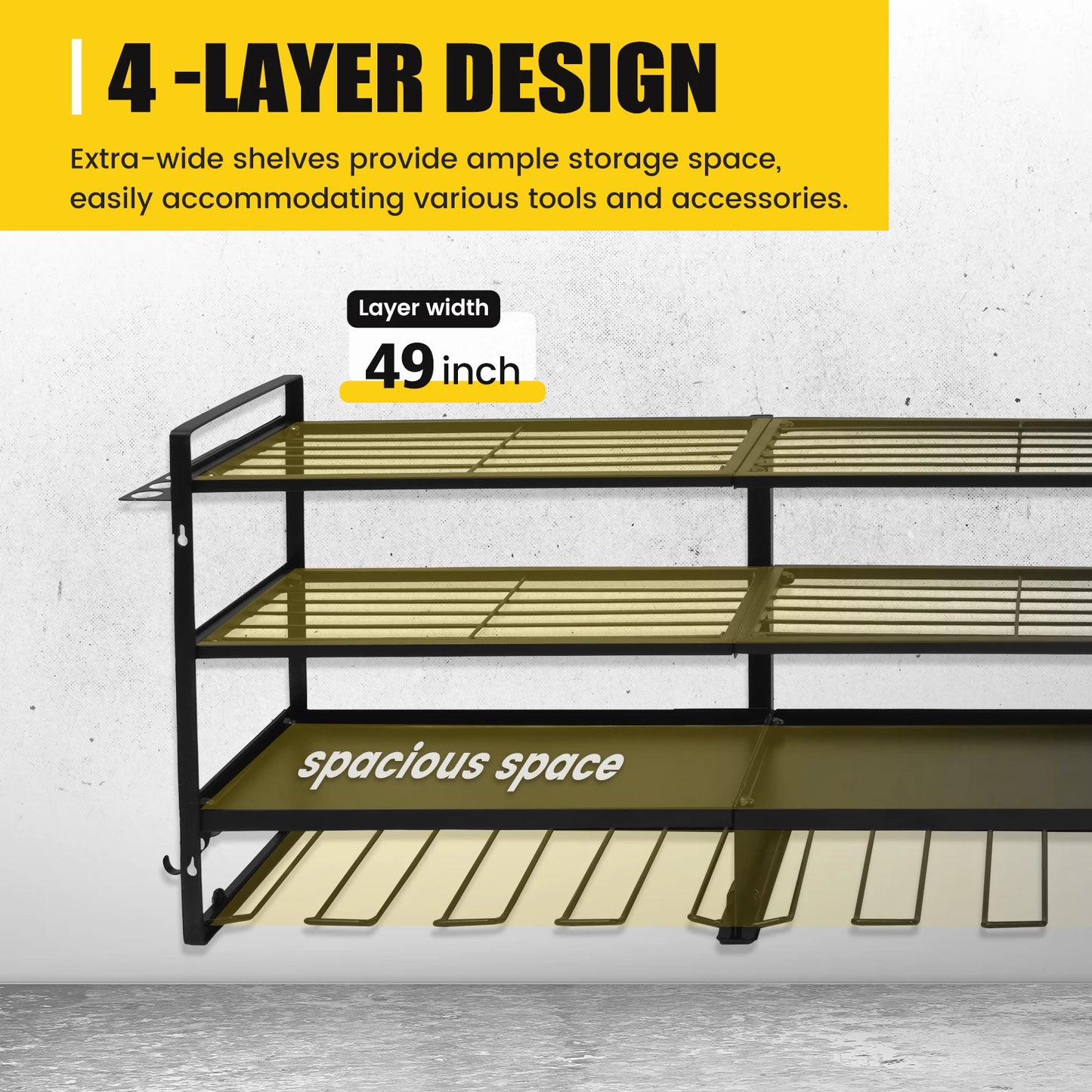 Drill Bit Tool Storage Rack Heavy-Duty Large Organize 600 lb Wall-Mounted