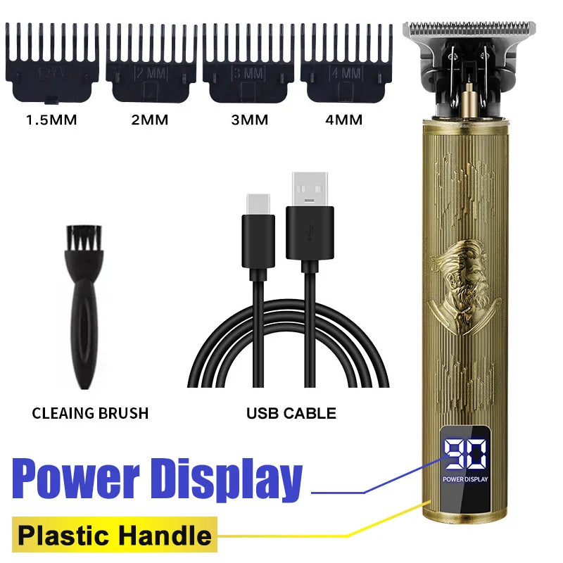 Hair Clippers for Men Professional Zero Gapped T-Blade Trimmer Cordless Rechargeable Edgers Clippers Electric Beard