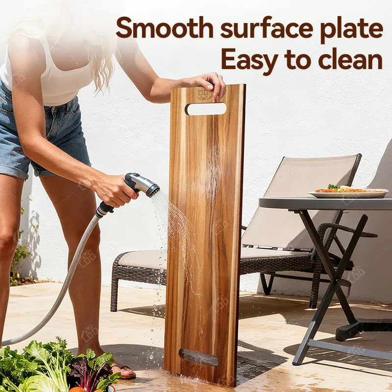 Extra Large Acacia Wood Charcuterie Board & Cutting Board with Handles – 36 x 12 Inch
