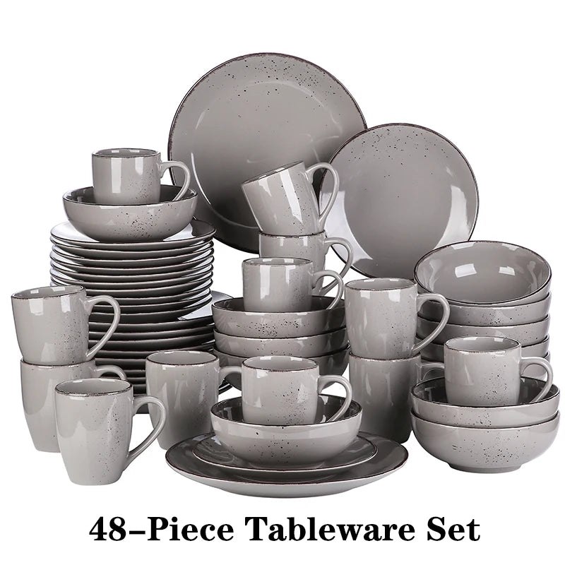 Navia Grey Ceramic Stoneware Dinnerware Set
