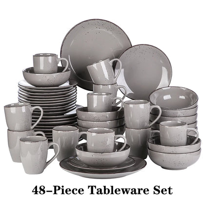 Navia Grey Ceramic Stoneware Dinnerware Set