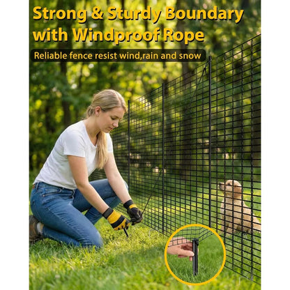 4x50ft Temporary Fence with Posts, Black Outdoor Dog Fence for Yard