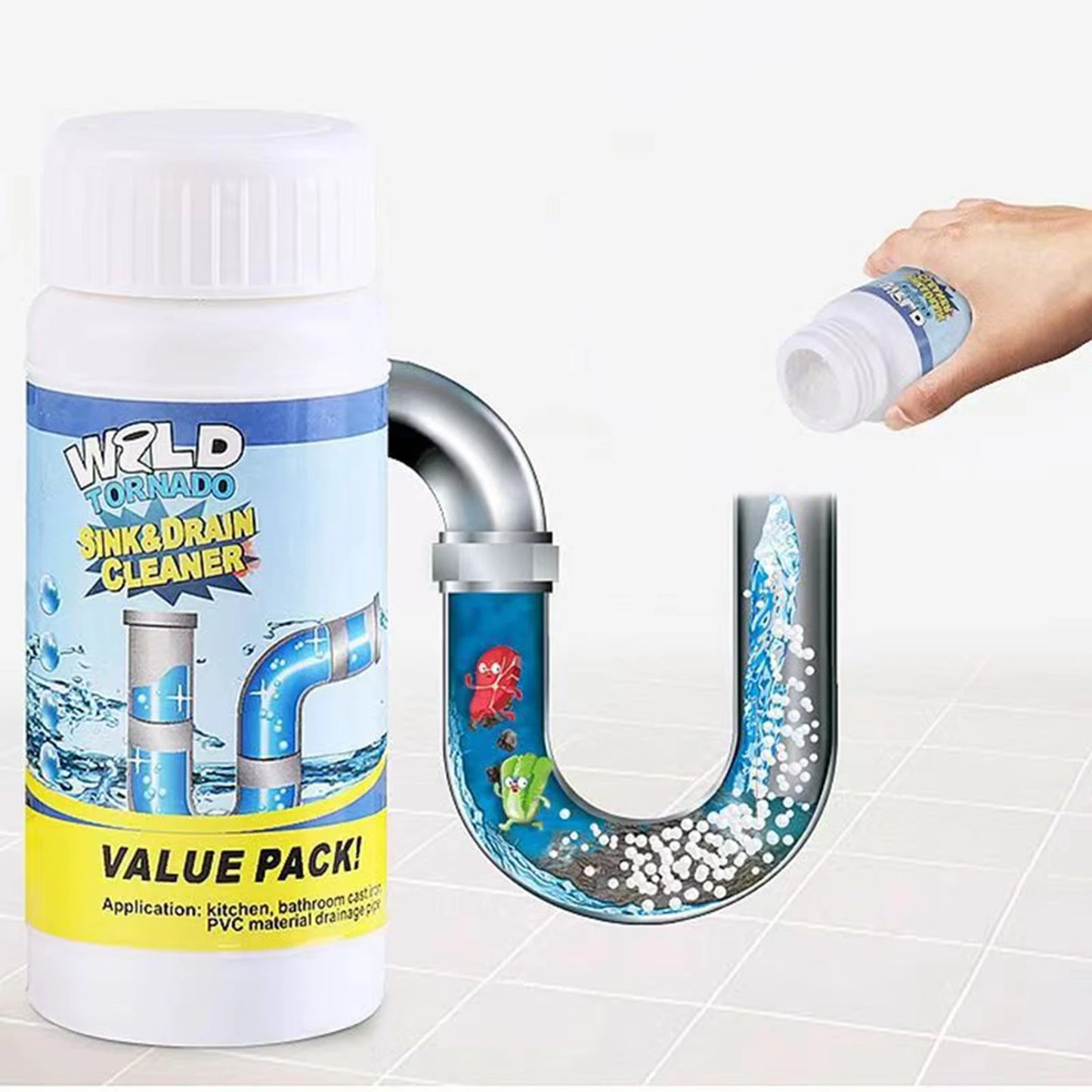 Powerful Sink and Drain Cleaner Fast Acting Portable Powder Cleaning