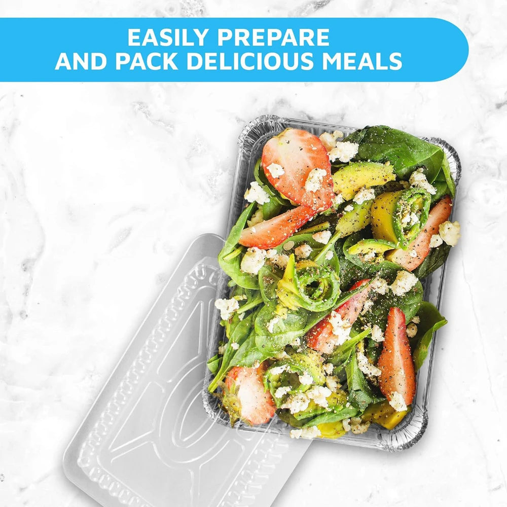 Aluminum Pans with Clear Plastic Lids Square Baking Cake Pans with Lids Disposable Food Containers Great for Cooking