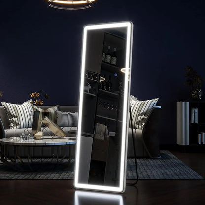 63"x20" Full Length Body Mirror with stand and LED with Dimming.