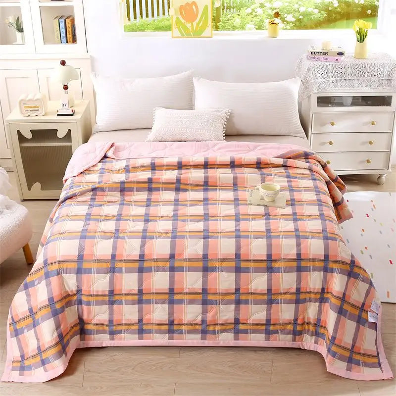 Washed Cotton Summer Quilt - Skin-Friendly Brushed Summer Cool Quilt