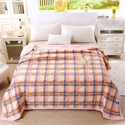 Washed Cotton Summer Quilt - Skin-Friendly Brushed Summer Cool Quilt