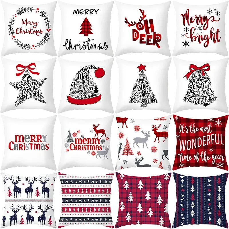 Christmas Cushion Cover Pillowcase Decorations for Home