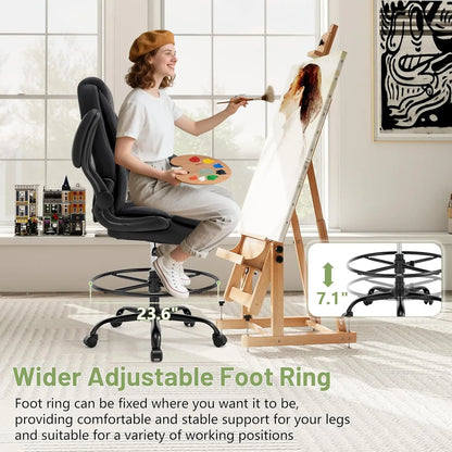 500LBS Drafting Chair, High Back Safer Standing Desk Chair,