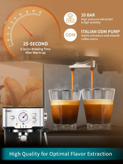Espresso Machine 15 Bar Pump Pressure, Cappuccino Coffee Maker with Milk Foaming Steam Wand for Latte, Mocha