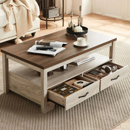Modern Rustic Storage Coffee Table,