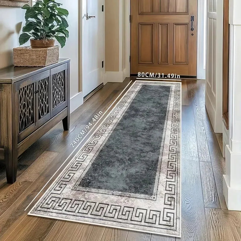 VIKAMA Minimalist Geometric Rug Non-Slip and Stain-Resistant Entrance