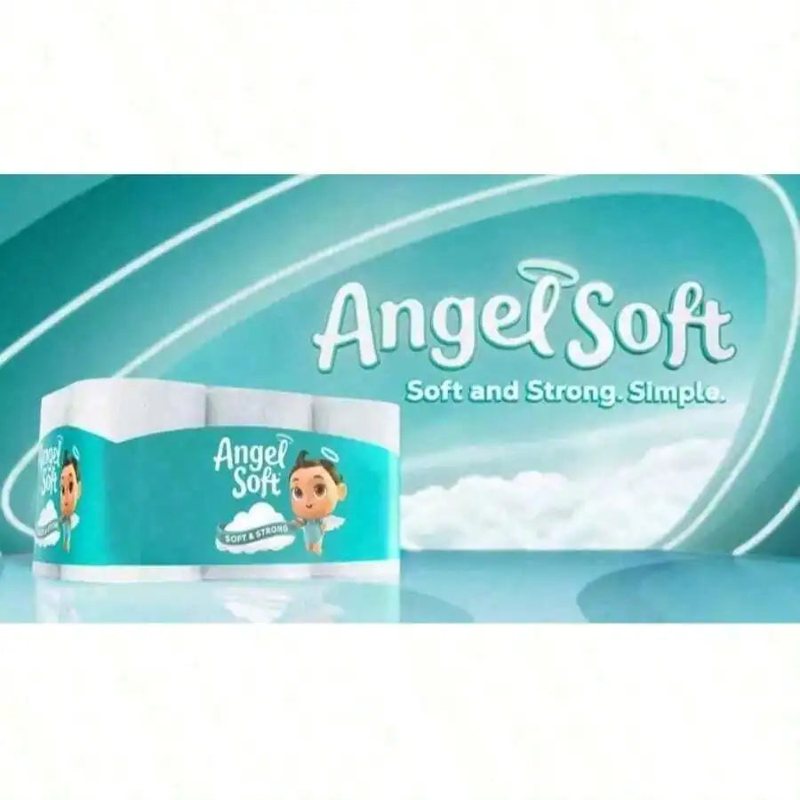 Angel Soft Toilet Paper, Pack-6Mega Rolls = 24Regular Rolls, Soft and Strong Cleaning Supplies, Buy One Get One Free