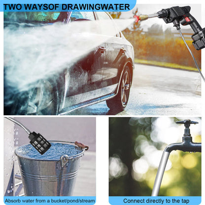 Portable Cordless Car High Pressure Washer Cleaner Gun with 2Pcs 1200mah Battery