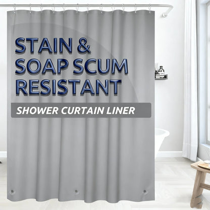 1pc Lightweight Shower Curtain Liner with Bottom Magnets, Waterproof Plastic