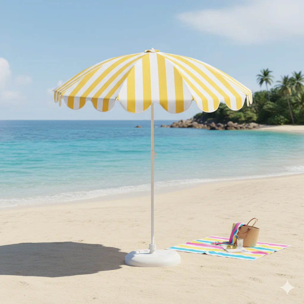 Adjustable Height UPF50+ UV Protection Beach Sun Umbrella (Base Not Included)
