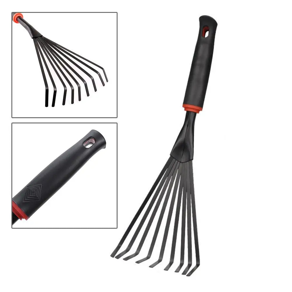 Garden Leaf Rake Hay Deciduous Farming Rake 9 Tooth Small Garden Rake Gardening