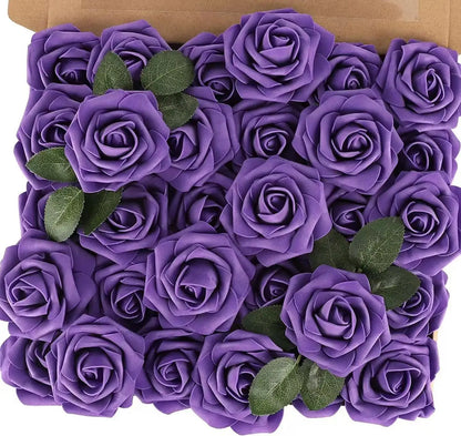10~100pcs Rose Artificial Flowers Foam Fake Roses Wedding Bouquets Centerpieces