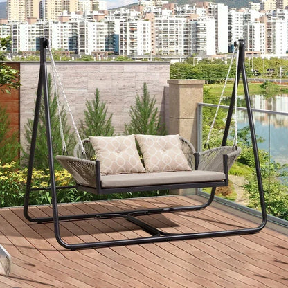 Bracket Outdoor Balcony Double Swing Chair Leisure Villa Patio Garden Hanging Basket Outdoor Furniture