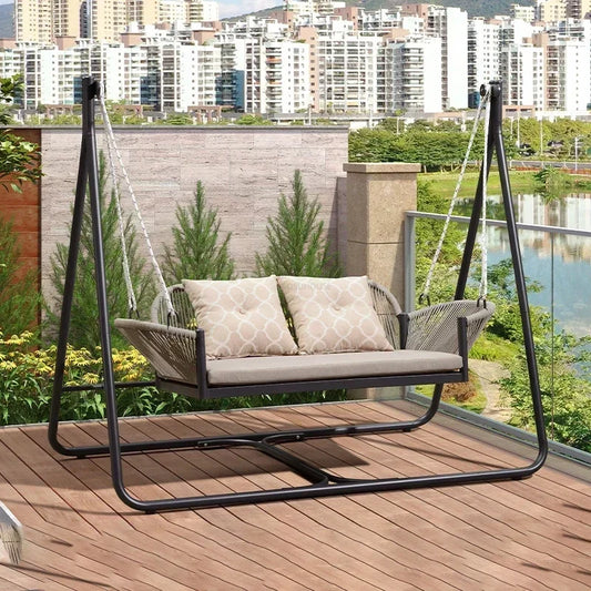 Bracket Outdoor Balcony Double Swing Chair Leisure Villa Patio Garden Hanging Basket Outdoor Furniture