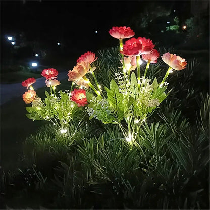 Solar Garden Light Snow Lotus Flower Lawn Lamp for Yard Patio Flower